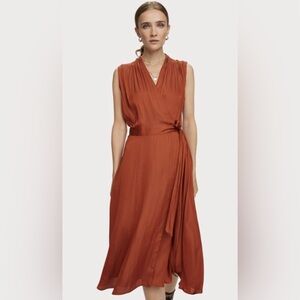 Scotch & Soda | Wrap MiDi Dress Copper Orange